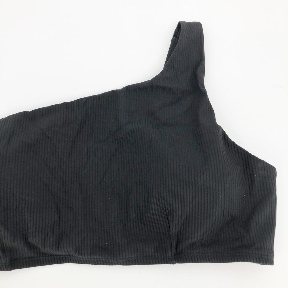ANDIE SWIM Womens Wynwood Ribbed Bikini Top XXL Black One Shoulder Swimwear NWT - Picture 5 of 8